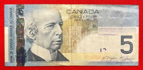 Bank of Canada 2006 $5 Five Dollars Million Numbered 3000000 Serial Number VF - Picture 2 of 2