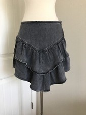 MOTHER DENIM THE RUFFLE DIGGING UP DIRT BLACK MINI SKIRT SIZE 26