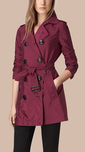 NWT Burberry Kerringdale Light-weight Belted Double Breasted Trench Coat Pink
