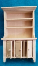 Dollhouse Miniature Kitchen Dining Room Hutch in Oak