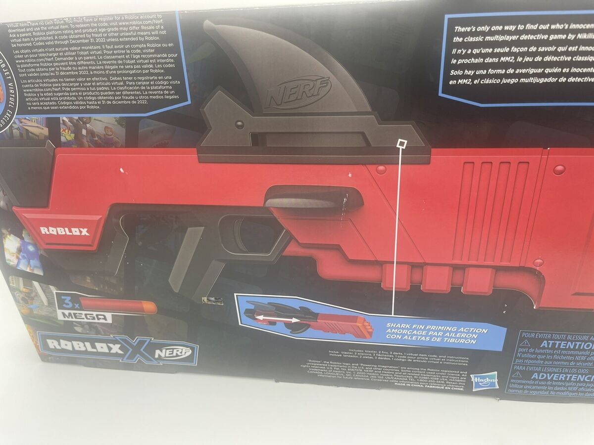 NERF Roblox MM2 SHARK SEEKER Gun ROBLOX INCLUDES CODE BRAND NEW SEALED FAST  SHIP