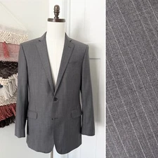 Brooks Brothers Explorer Regent Fit Wool Blend Pinstripe Blazer Grey Sz 38R