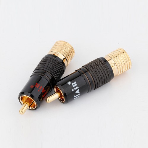 4 Pcs Gold Plated HIFI Locking RCA Plug Connector No Sodering for RCA Cable DIY - Picture 6 of 8