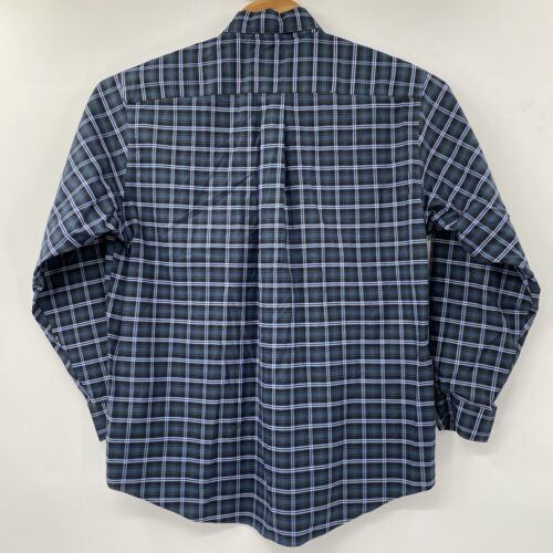 Brooks Brothers Madison camicia uomo grande blu a quadri manica lunga con bottoni - Foto 3 di 4
