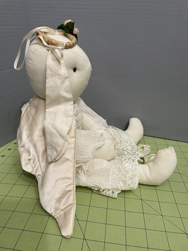 Peluche fatto a mano angelo coniglietto coniglio orecchie floppy cucito a mano -danneggiato - Foto 4 di 13