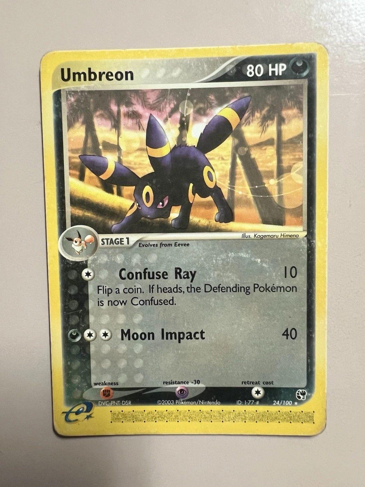 🌙 Pokémon TCG Umbreon 24/100 EX Sandstorm Regular Rare Card!