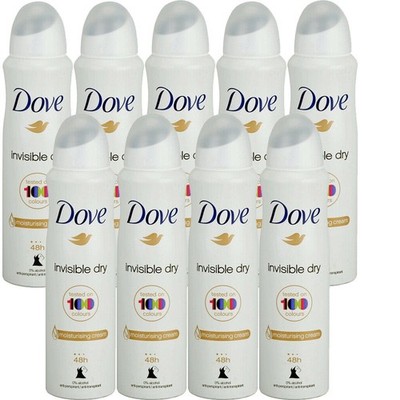 9x Dove Invisible Dry Anti Perspirant Deodorant Spray, 150ml (5.07)
