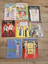 Vintage Lot Of 8 Paper Dolls Books Uncut Tom Tierney 1950s Film Noir Pin Ups