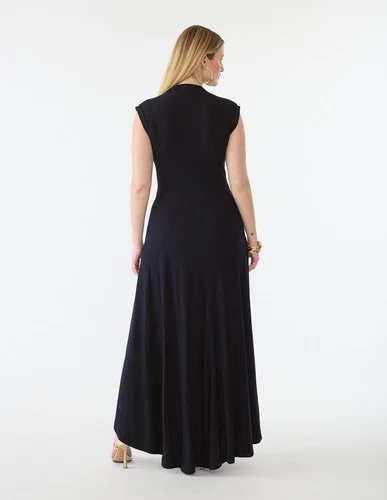 GSTQ Women's Maxi T-Shirt Dress Black Size X-Small - Picture 3 of 4