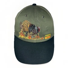 Vintage K-Products Pfister Hybrids Snapback Hat Turkey Farm Cap Wildlife Scene