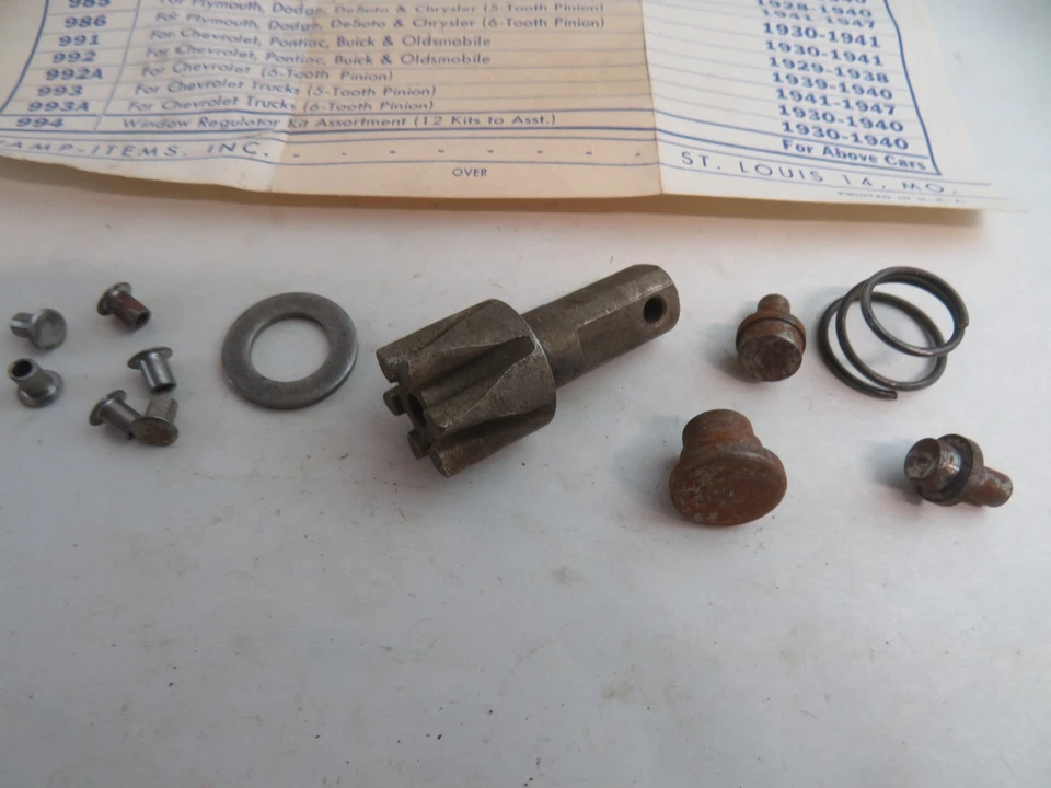 Champ #986 Kit Reparación Regulador Ventana Plymouth Dodge Chrysler 6 Dientes 1930-1941 Foto 2 de 4