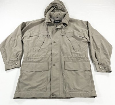 Vintage Newport Harbor Hooded Fishing Barn Chore Field Coat Jacket Tan Men's M