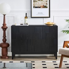 44.3 Inch Mid Century Modern Buffet Cabinet Farmhouse Sideboard Vertical Stripe