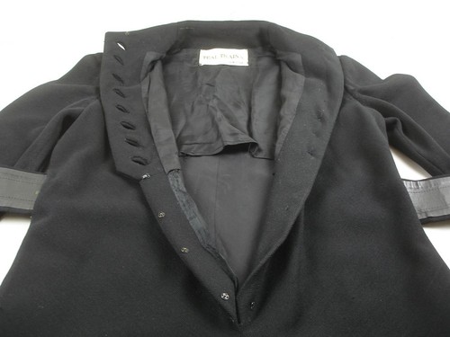 Women's S Vtg 1960's Teal Traina Little Black Dress Belted Wool Union Made USA - Picture 13 of 19