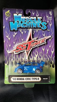 Muscle Machines SSTuner 1:64 2003 Honda Civic Type-R Blue Diecast Unopened