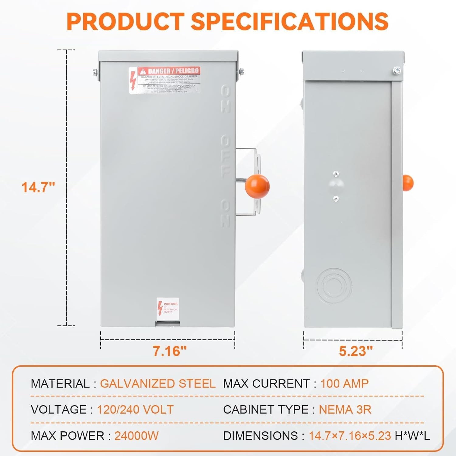24000W Generator Transfer Switch 100Amp Double-Throw