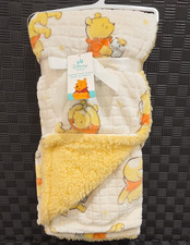 Disney Winnie the Pooh Bear Honey Pots Baby Blanket Sherpa 30x40 New