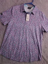 NEW Sunday Swagger Polo Shirt Women Extra Large Floral Geometric Jersey Golf NWT