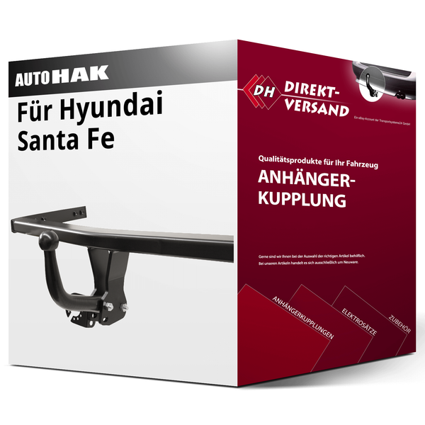 FüR Hyundai Santa Fe Iii Typ Dm (Auto Hak) AnhäNgerkupplung Starr Neu-image
