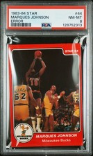 1983-84 Star #44 Marques Johnson Error PSA 8 Milwaukee Bucks