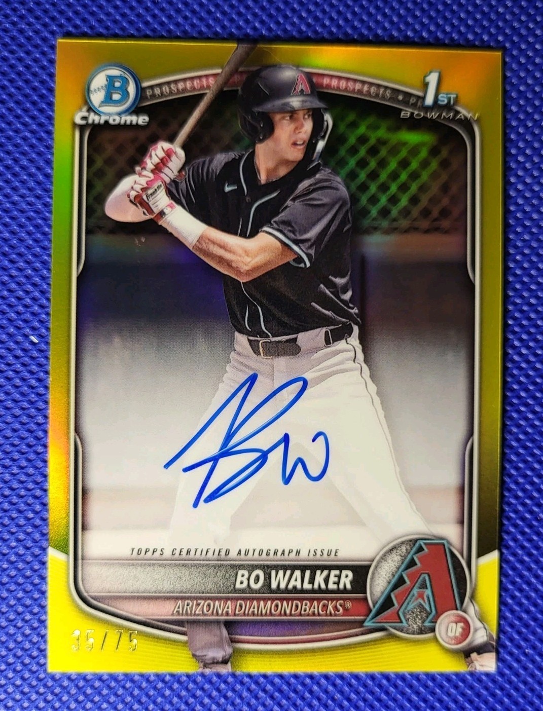 2025 Bowman Chrome 1st Bowman Bo Walker Yellow Refractor Auto /75