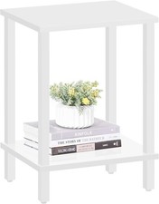 Bed Room V1TB01BW034, Living Room, Sofa Side Table for Small Space, 2-Tier 