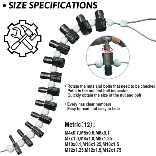 Nut & Bolt Thread Checker (Complete SAE/Inch and Metric Set) - 26 Male/Female... - Picture 3 of 6