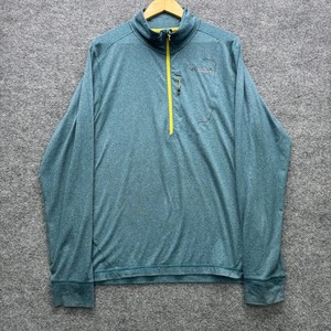 Columbia Titanium Omni-Wick 1/4 Zip Pullover Men Large Teal Blue Hiking Athletic