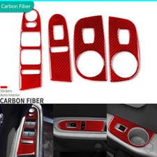 Red Carbon Fiber Window Lift Switch Panel Cover For Chevrolet Traverse 2009-2017