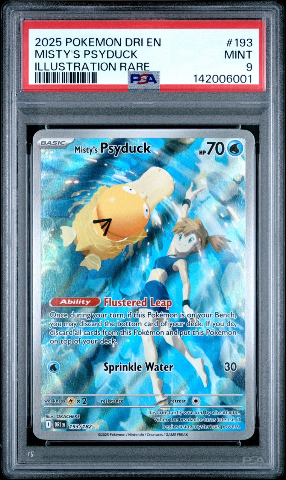 2025 Pokemon Destined Rivals DRI En Misty's Psyduck Illustration Rare #193 PSA 9