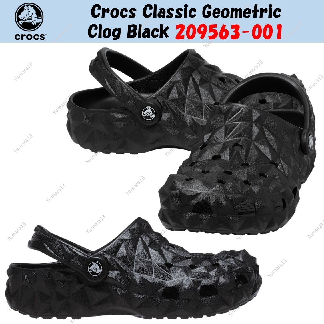 Zueco geométrico clásico Crocs negro 209563-001 tamaño unisex