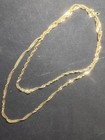 Long Sterling Silver Gold Vermeil Necklace Twisted Herringbone Chain HCT 925 4mm — photo 4