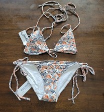 NWT Rachel Pally S Ibiza Citrus Maze Tie Side Bikini Swim Top  Bottom 123471