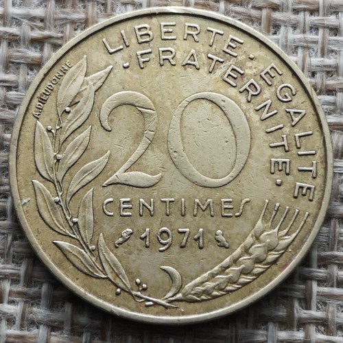 Coin France - 1971 - 20 centimes Marianne Cupro (N1840) - Picture 2 of 3