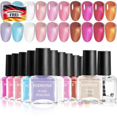 Nagellack-Set 10 Farbtöne mit Base Top Coat langanhaltend schnell trocknend