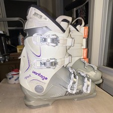 Dalbello Vantage Sport Women's Ski Boots 25.5 White Silver Ratchet Buckle Alpine