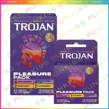Trojan Pleasure Variety Pack Lubricated Condoms💋Choose Count