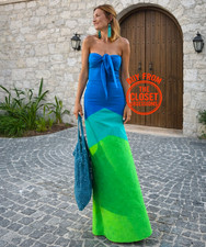 Mango x Simon Miller Colorblock Strapless Maxi Dress NWT
