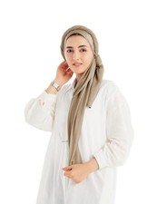 Satin Crepe Hijab Scarf for Women Mocha