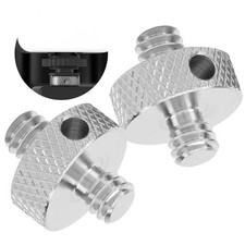 2Pcs Camera 1/4in Male To 1/4in Male Threaded Screw Adapter Double Sided