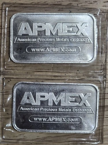 (2) APMEX 1 oz .999 Fine Silver Bar Still Sealed In Plastic