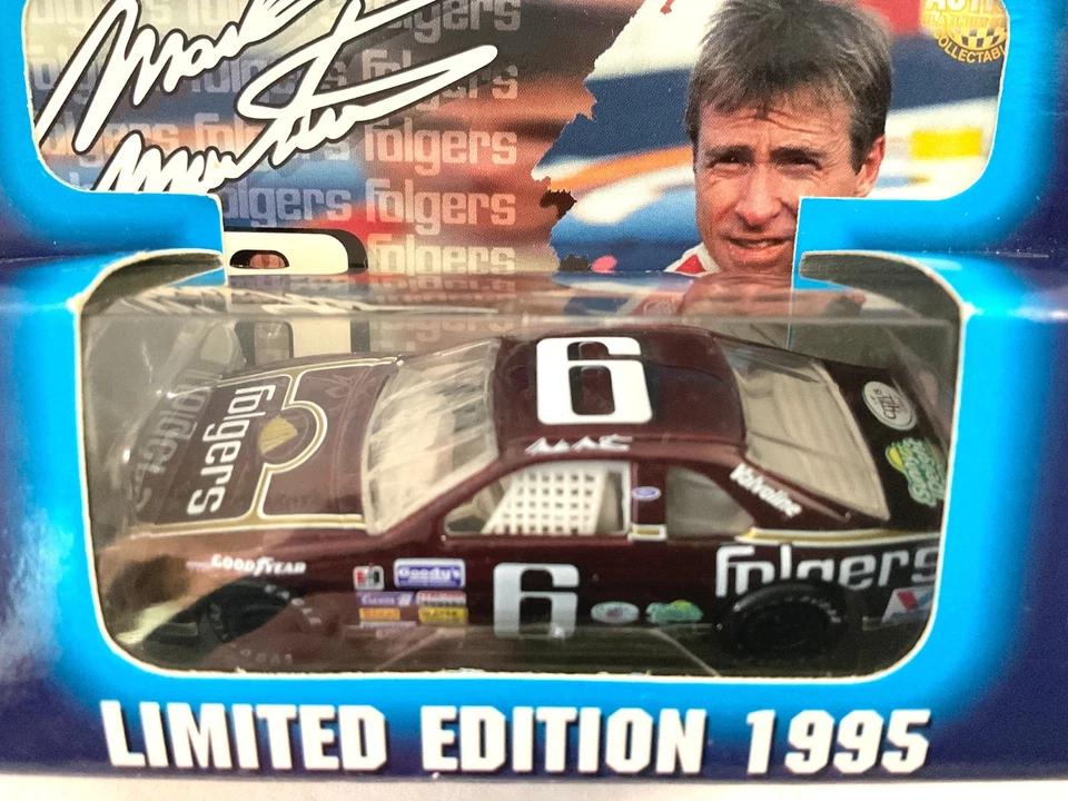 Mark Martin 1991 Folger's Thunderbird 1/64 - 1995 Action Platinum con tarjeta Skybox Foto 2 de 4