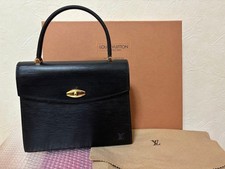 Louis Vuitton Epi Malherbe Handbag Black Leather Gold Hardware Excellent