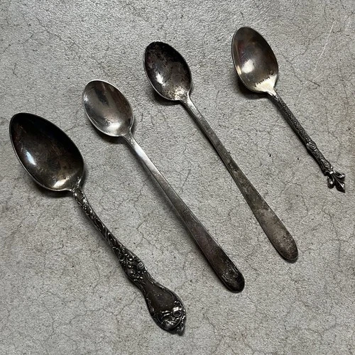 Vintage Mixed Lot (4) Sterling / Argentium Silver Spoons Lunt JM Schultz 60g