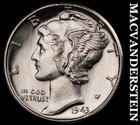 1943-D Mercury Dime - FSB - Super Choice Gem Brilliant Unc  Lustrous  #G7139