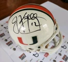 Jim Kelly Miami Hurricanes Signed Mini Helmet (Buffalo Bills, HOFer 2002)