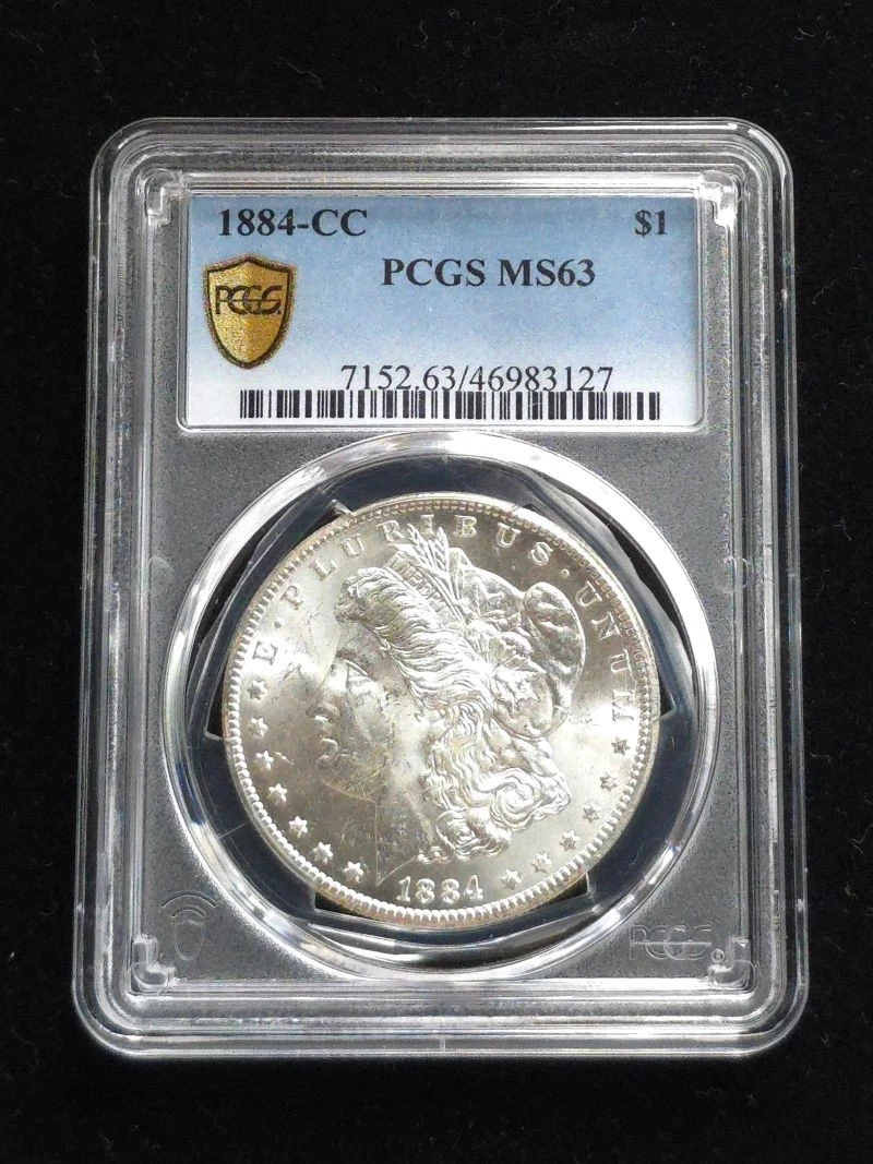 PCGS Certified MS 63 Graded 1884 Year Morgan US Dollars (1878-1921