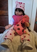 Real Life 24"  Baby Dolls Lifelike Cloth Body Handmade Toddler Lovely Gift