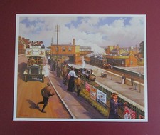 MALCOLM ROOT  9.20" x 7.40"  RAIL PRINT  " STEAM ROAD AND RAIL "  READY TO FRAME