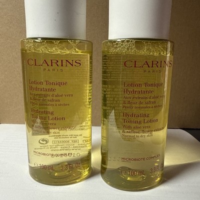 2-PACK CLARINS Hydrating Toning Lotion Normal to Dry Skin with Aloe, 3.3 fl oz
